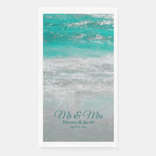 Serviette En Papier Plage Turquoise Tropical Ocean Waves Mariage