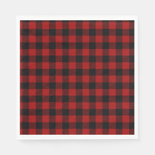 Serviette En Papier Plaid de buffle rouge et noir