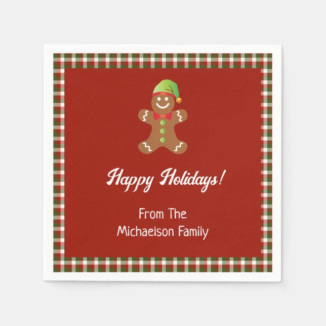 Serviette En Papier Plaid Holiday Cookie Baking Christmas (Devant)