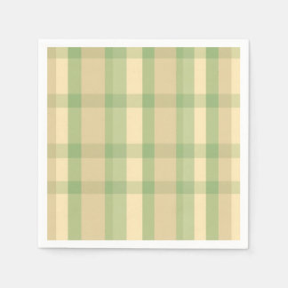 Serviette En Papier Plaid Motif vert doux et beige