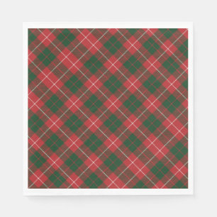 Serviette En Papier Plaid Rustique Tartan Rouge Vert Vacances familial