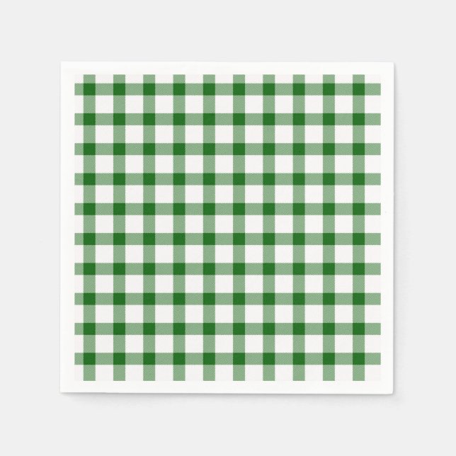 Serviette En Papier Plaid vert (Devant)