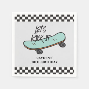 Serviette En Papier Planche à roulettes Faisons la fête Anniversaire