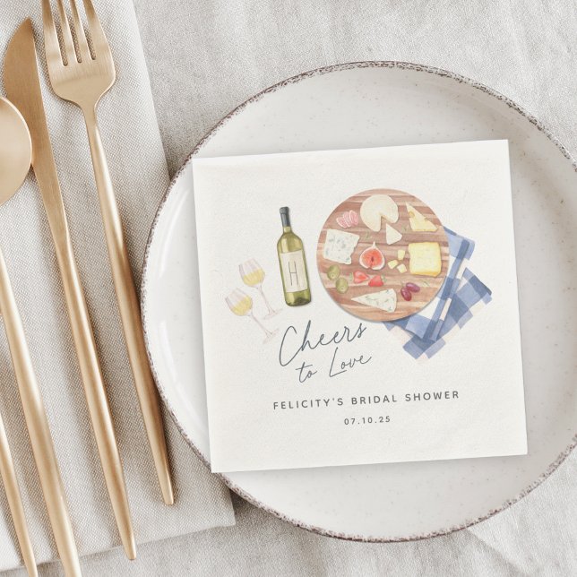 Serviette En Papier Planche de Charcuterie Vin et Fromage À l'amour (Créateur téléchargé)