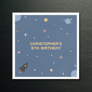 Serviette En Papier Planètes & Rocket, Espace Extérieur Anniversaire N