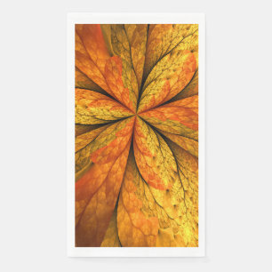 Serviette En Papier Plante d'automne, art abstrait moderne de feuille 