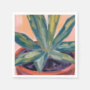 Serviette En Papier Plante d'intérieur en pot Aquarelle verte botaniqu
