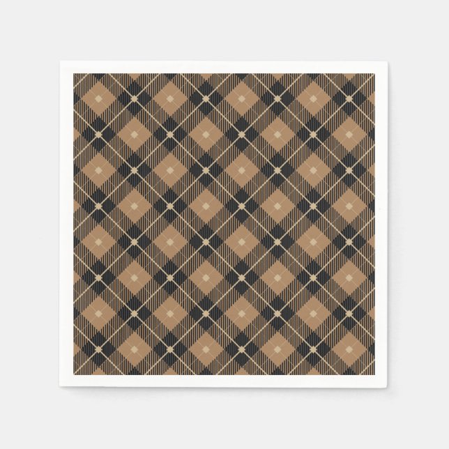 Serviette En Papier Plaqué Brown noir tendance (Devant)