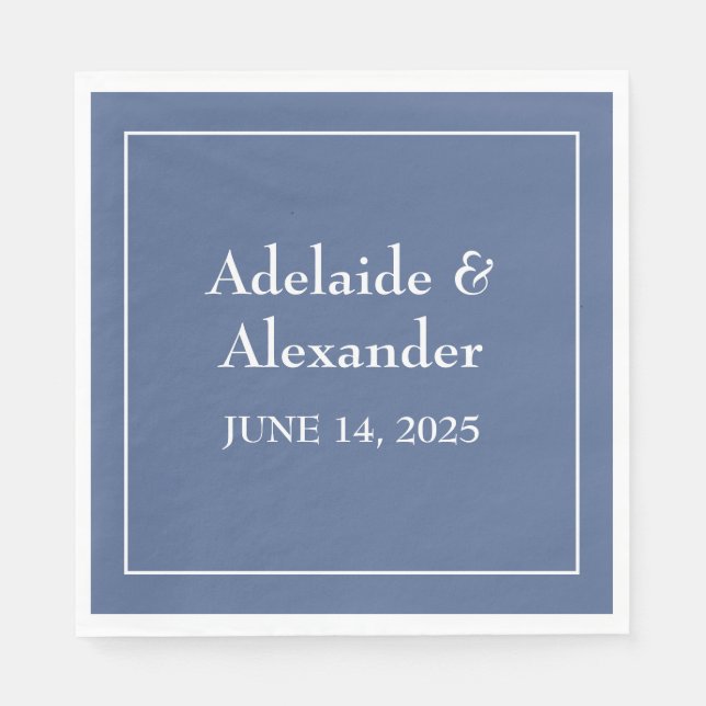 Serviette En Papier Plaque en papier bleu robuste (Devant)