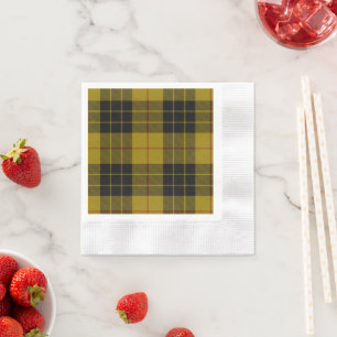 Serviette En Papier Plaque noire jaune tartan MacLeod