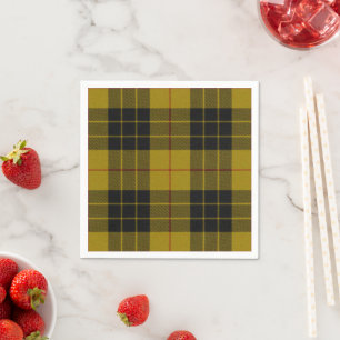 Serviette En Papier Plaque noire jaune tartan MacLeod