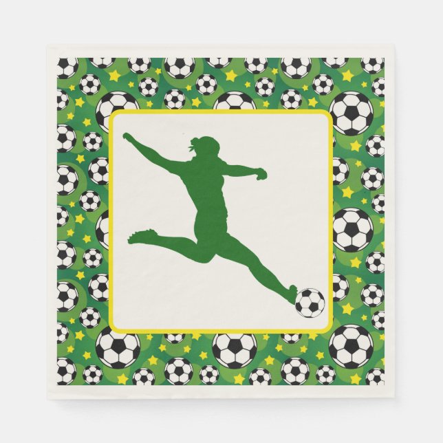Serviette En Papier Plaque papier pour filles de soccer (Devant)