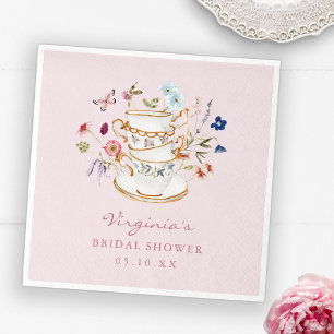 Serviette En Papier Plaque Papier Tea Party rose