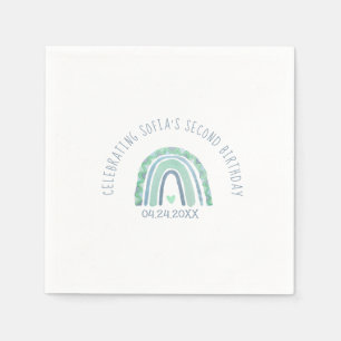 Serviette En Papier Plaques de papier arc-en-ciel bleu et vert-vert-à-