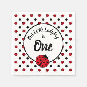 Serviette En Papier Plaques de papier rétro pois de Ladybugs