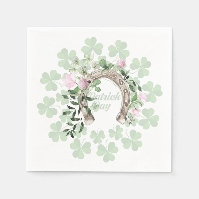 Serviette En Papier Plaques en papier Shamrock Lucky (Devant)
