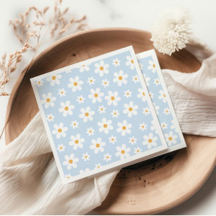Serviette En Papier Plaques papier bleu marguerite rétro