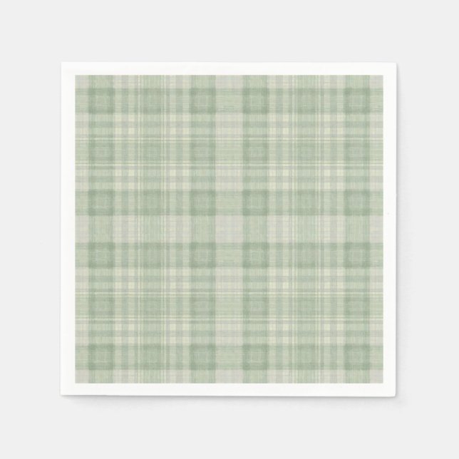 Serviette En Papier Plat vert sauge clair (Devant)