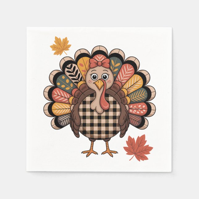 Serviette En Papier Playful Thanksgiving (Devant)