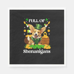 Serviette En Papier Plein de Shenanigans Corgi St Patrick's Day Chien 