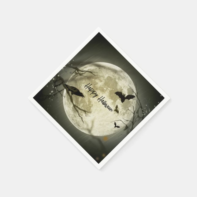 Serviette En Papier Pleine lune hantée Halloween papier de partie (Coin)