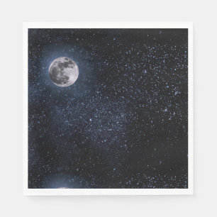 Serviette En Papier Pleine lune Nuit Sky Stars Espace extra-atmosphéri