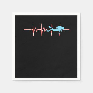 Serviette En Papier Plongée Heartbeat Plongée Surf Swimmin