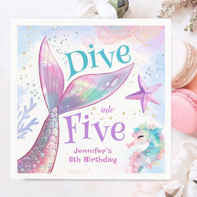 Serviette En Papier Plongez dans cinq Sirène 5e Anniversaire papier (Créateur téléchargé)