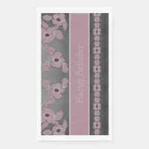 Plum Floral Et Gris