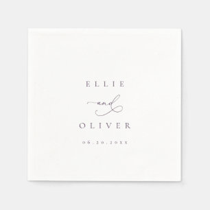 Serviette En Papier Plum Purple Boho Mariage Modern Cocktail I