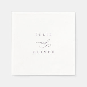 Serviette En Papier Plum Purple Boho Mariage Modern Cocktail II