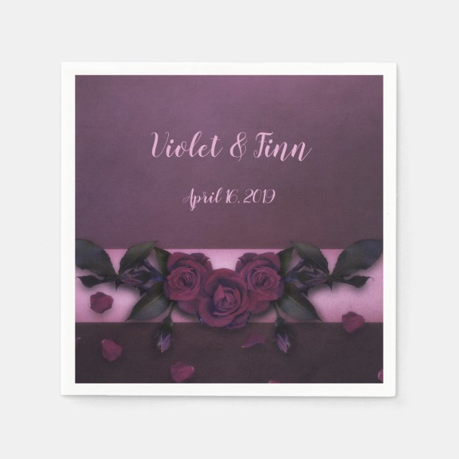 Serviette En Papier Plum Roses (Devant)