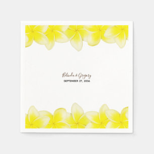 Serviette En Papier Plumeria jaune Frangipani Mariage