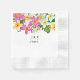 Serviette En Papier Plumeria tropicale Temple Arbre Mariage Papier