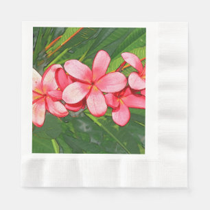Serviette En Papier Plumerias rose