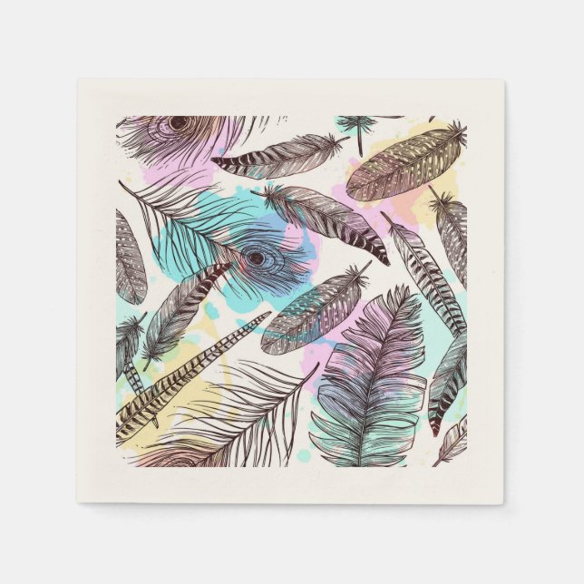 Serviette En Papier Plumes de paquetage (Devant)