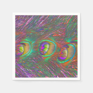 Serviette En Papier Plumes Peacock Tinsel de Noël