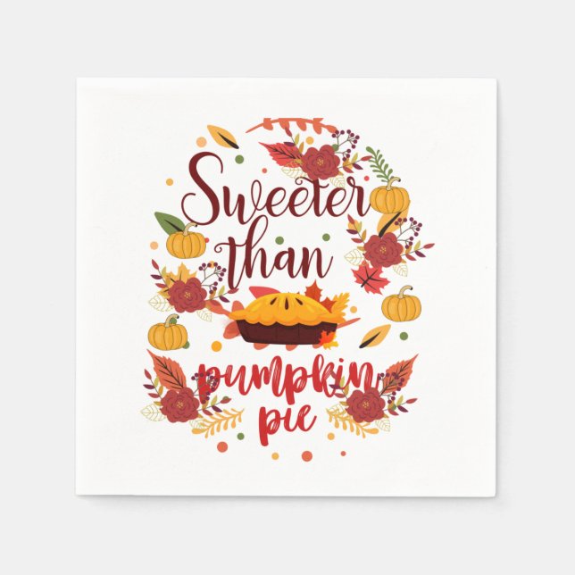 Serviette En Papier Plus doux que Citrouille tarte Thanksgiving (Devant)