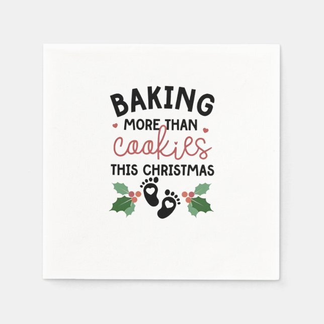 Serviette En Papier Plus que des biscuits à Noël Grossesse (Devant)