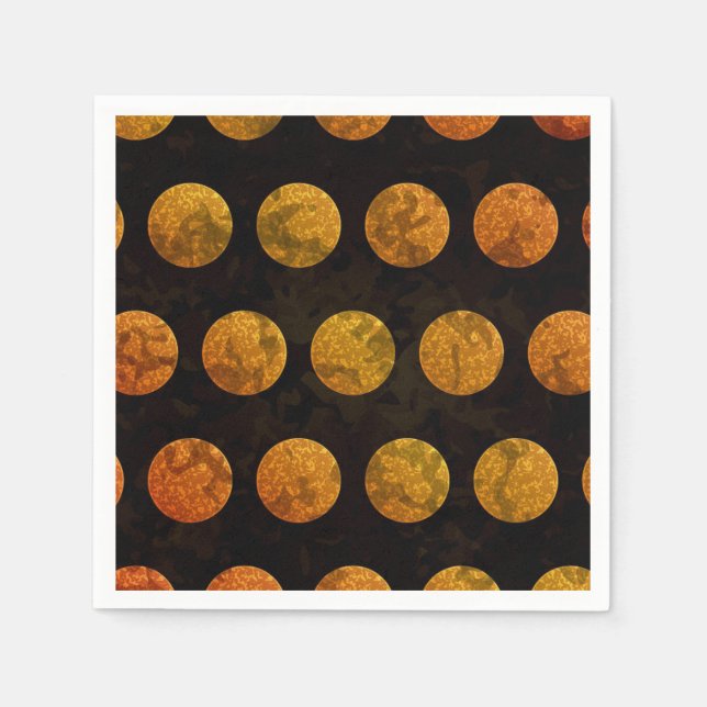 Serviette En Papier Poche noire et orange (Devant)