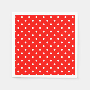 Serviette En Papier Poche rouge et blanc point glamour moderne