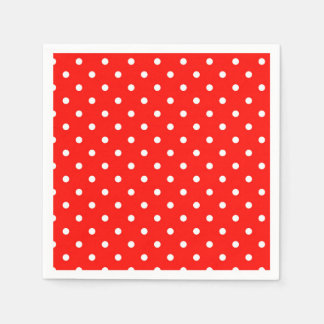 Serviette En Papier Poche rouge et blanc point glamour moderne