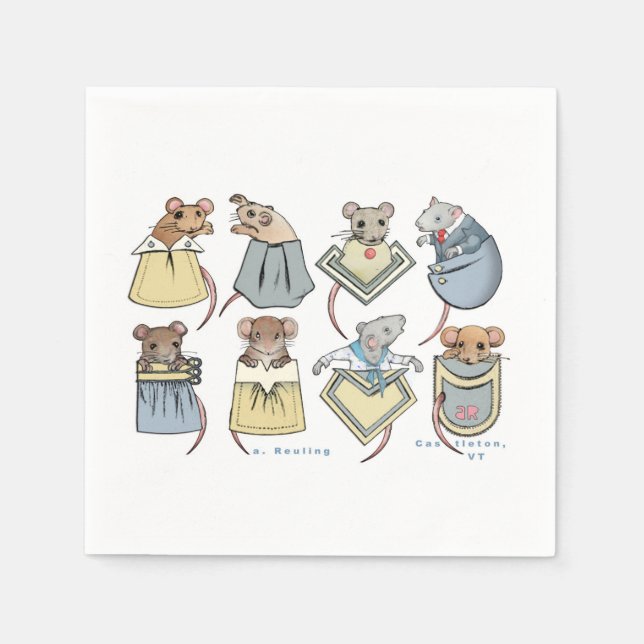 Serviette En Papier Pocket Mice (Devant)