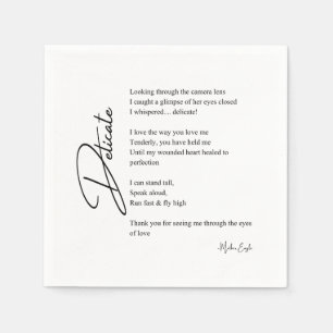 Serviette En Papier Poème d'amour délicat Poésie