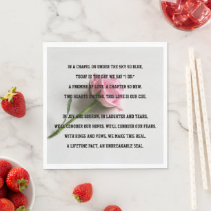 Serviette En Papier Poème du jour du mariage