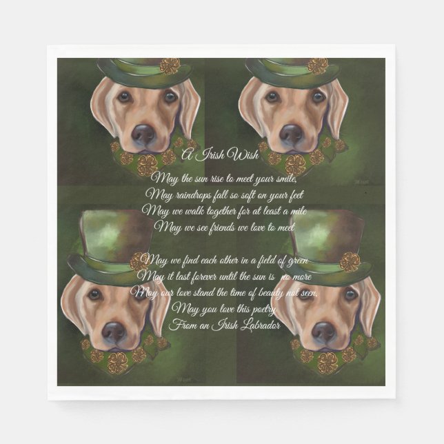 Serviette En Papier Poésie du Labrador Retriever  (Devant)