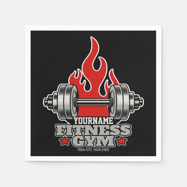 Serviette En Papier Poids Personnalisé Levant Dumbbell Fitness Gym (Devant)