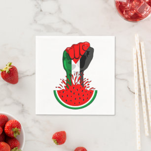 Serviette En Papier Poing de résistance palestinienne sur le symbole d