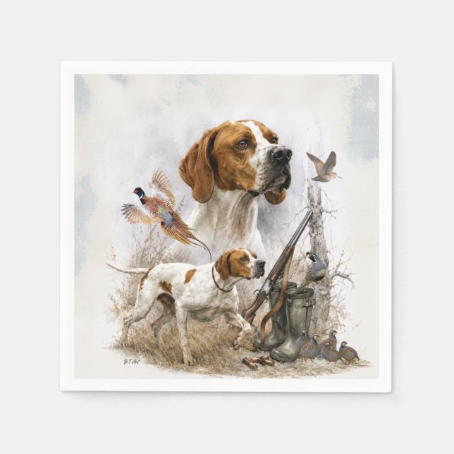 Serviette En Papier Pointer Anglais   (Devant)