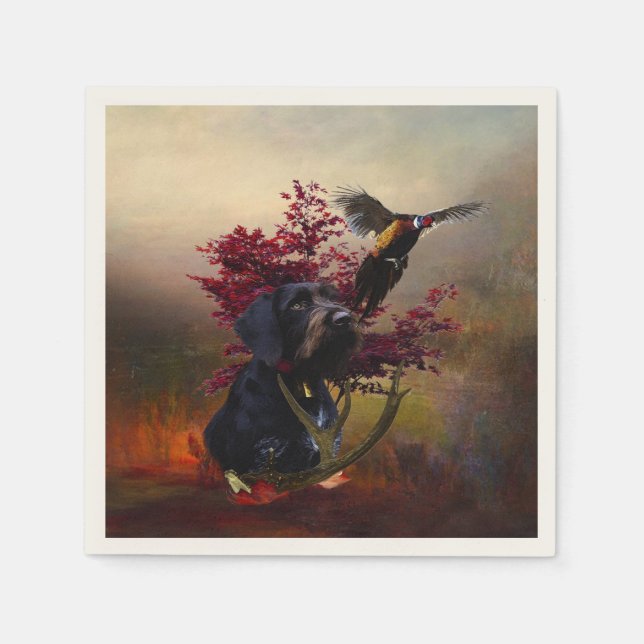 Serviette En Papier Pointeur À poils durs allemand (Devant)